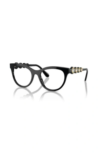 Swarovski 52mm Round Optical Glasses In Black