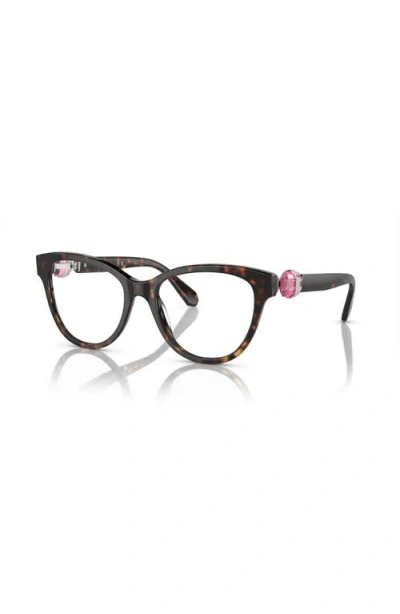 Swarovski 52mm Round Optical Glasses In Black