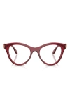Swarovski 52mm Round Optical Glasses In Burgundy