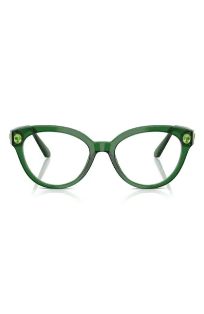 Swarovski 52mm Round Optical Glasses In Green