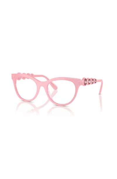 Swarovski 52mm Round Optical Glasses In Pink