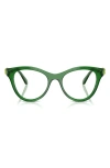 Swarovski 52mm Round Optical Glasses In Transparent Green