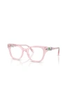 Swarovski 52mm Square Optical Glasses In Pink