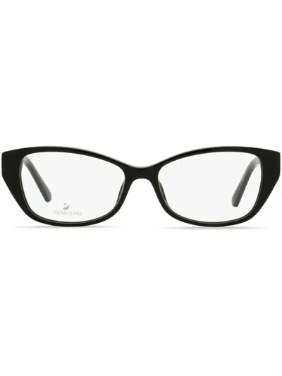 Swarovski 5391 Rectangle-frame Crystal Glasses In Black
