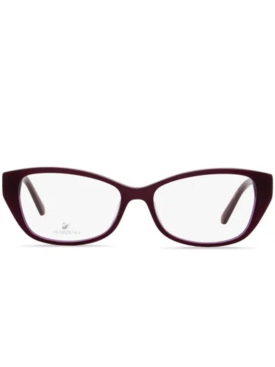 Swarovski 5391 Rectangle-frame Crystal Glasses In Purple