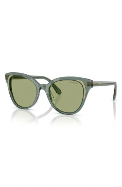 Swarovski 53mm Butterfly Sunglasses In Transparent Green/dark Green