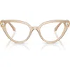 Swarovski 53mm Cat Eye Optical Glasses In Beige