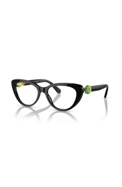 Swarovski 53mm Cat Eye Optical Glasses In Black