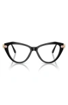 Swarovski 53mm Cat Eye Optical Glasses In Black/demo Lens