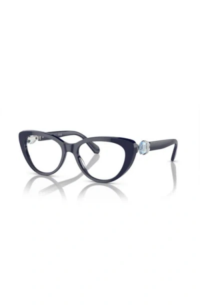 Swarovski 53mm Cat Eye Optical Glasses In Brown