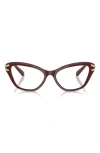 Swarovski 53mm Cat Eye Optical Glasses In Burgundy