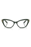 Swarovski 53mm Cat Eye Optical Glasses In Dark Green