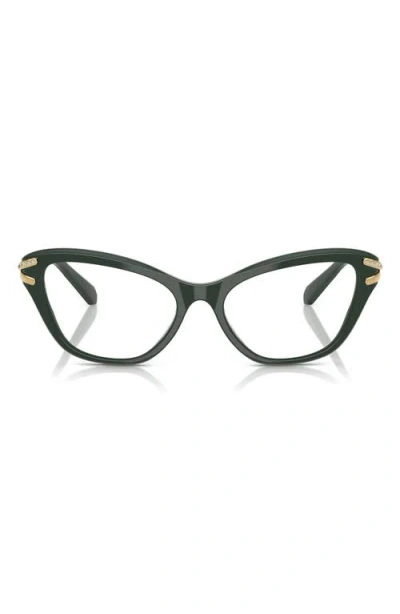 Swarovski 53mm Cat Eye Optical Glasses In Dark Green