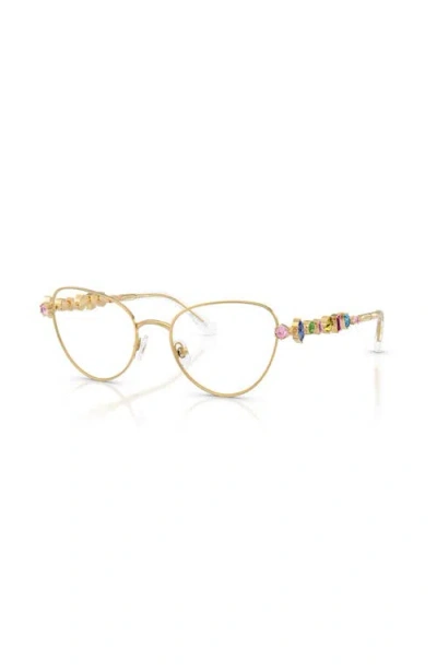 Swarovski 53mm Cat Eye Optical Glasses In Gold