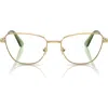 Swarovski 53mm Cat Eye Optical Glasses In Gold
