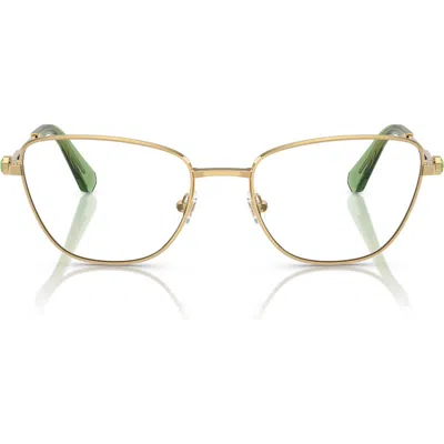 Swarovski 53mm Cat Eye Optical Glasses In Gold