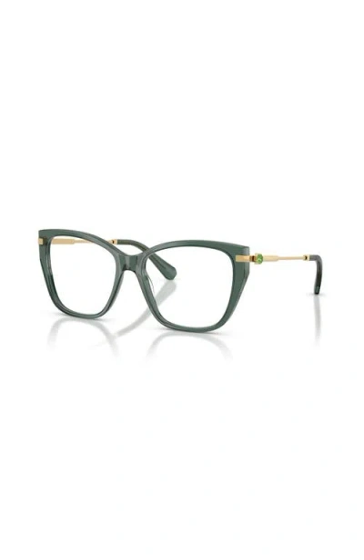 Swarovski 53mm Cat Eye Optical Glasses In Green