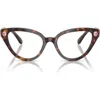 Swarovski 53mm Cat Eye Optical Glasses In Havana