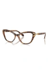 Swarovski 53mm Cat Eye Optical Glasses In Lite Havana