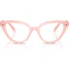 Swarovski 53mm Cat Eye Optical Glasses In Milky Pink