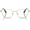Swarovski 53mm Cat Eye Optical Glasses In Pale Gold