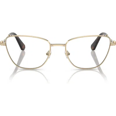 Swarovski 53mm Cat Eye Optical Glasses In Pale Gold