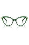 Swarovski 53mm Cat Eye Optical Glasses In Transparent Green