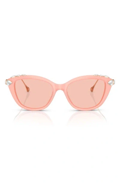 Swarovski 53mm Cat Eye Sunglasses In Opal Pink