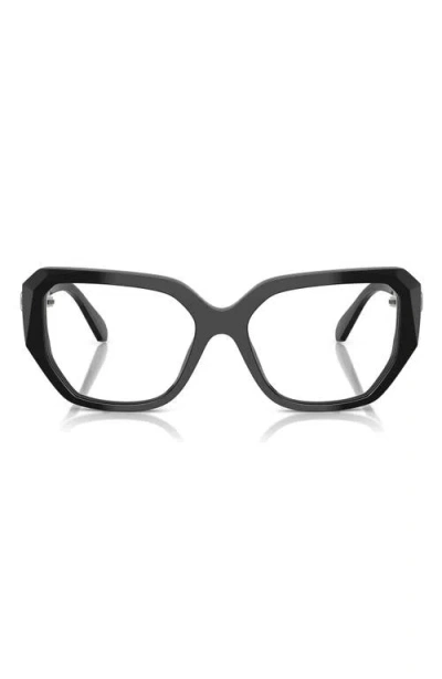 Swarovski 53mm Geometric Optical Glasses In Black