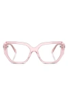 Swarovski 53mm Geometric Optical Glasses In Trans Pink