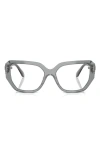 Swarovski 53mm Geometric Optical Glasses In Transparent Grey
