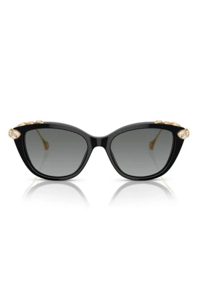 Swarovski 53mm Gradient Cat Eye Sunglasses In Grey Flash