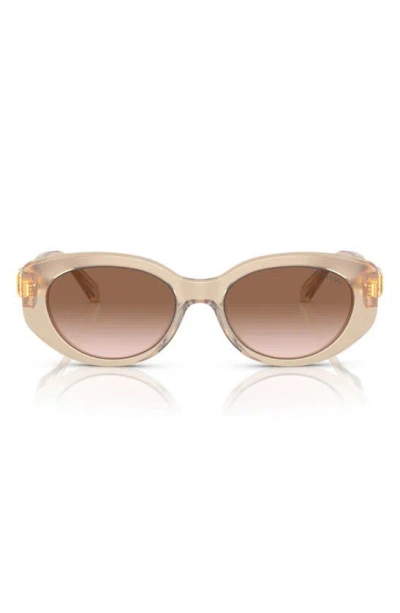 Swarovski 53mm Gradient Oval Sunglasses In Beige