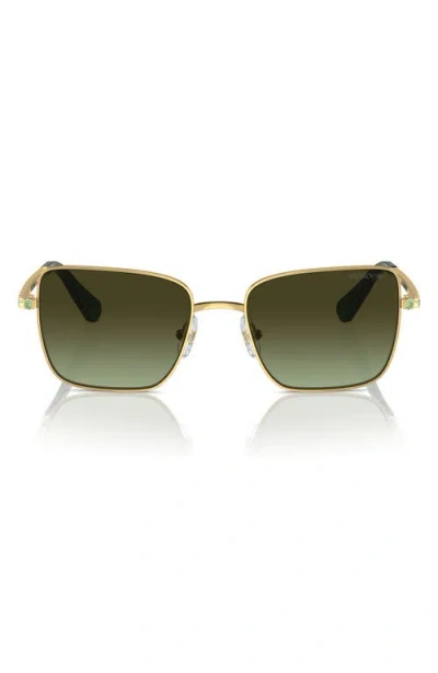 Swarovski 53mm Gradient Round Sunglasses In Gold