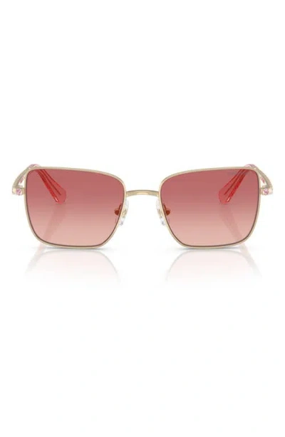 Swarovski 53mm Gradient Round Sunglasses In Pale Gold