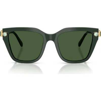 Swarovski Womens Sk6041 Irregular-frame Acetate Sunglasses Green