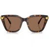 Swarovski 53mm Irregular Sunglasses In Havana/dark Brown