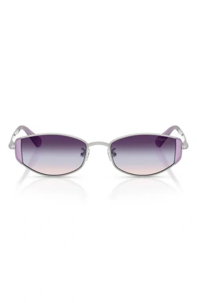 Swarovski 53mm Oval Sunglasses In Metallic