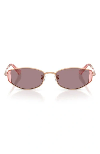 Swarovski 53mm Oval Sunglasses In Gold