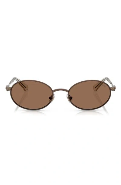 Swarovski 53mm Oval Sunglasses In Brown