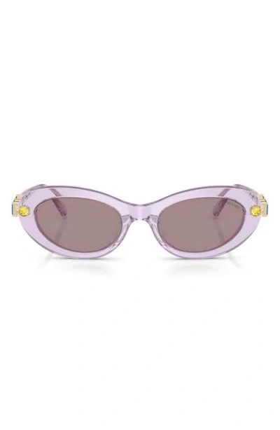 Swarovski 53mm Oval Sunglasses In Purple
