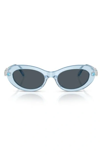 Swarovski 53mm Oval Sunglasses In Blue