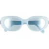 Swarovski 53mm Oval Sunglasses In Blue