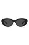 Swarovski 53mm Oval Sunglasses In Dark Grey