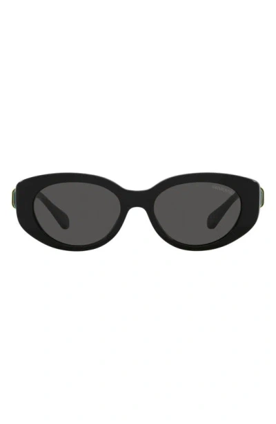 Swarovski Crystal-embellished Acetate Oval Sunglasses In Black