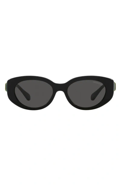 Swarovski 53mm Oval Sunglasses In Dark Grey