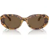 Swarovski 53mm Oval Sunglasses In Lite Havana