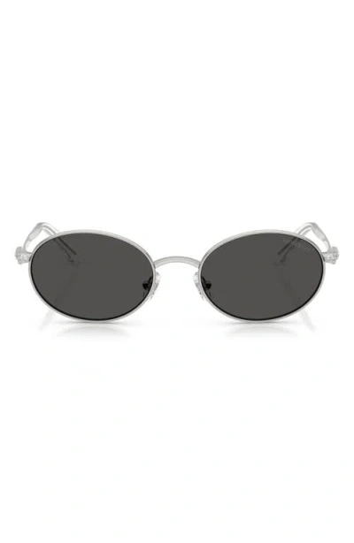 Swarovski Sk7033 Metal Oval Sunglasses In Silver