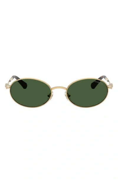 Swarovski 53mm Oval Sunglasses In Green