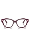 Swarovski 53mm Pillow Optical Glasses In Burgundy